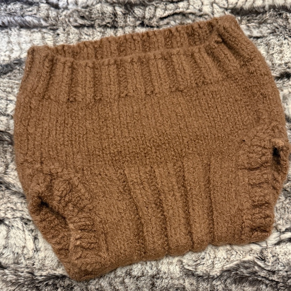 Cozy Brown Knit Diaper Cover